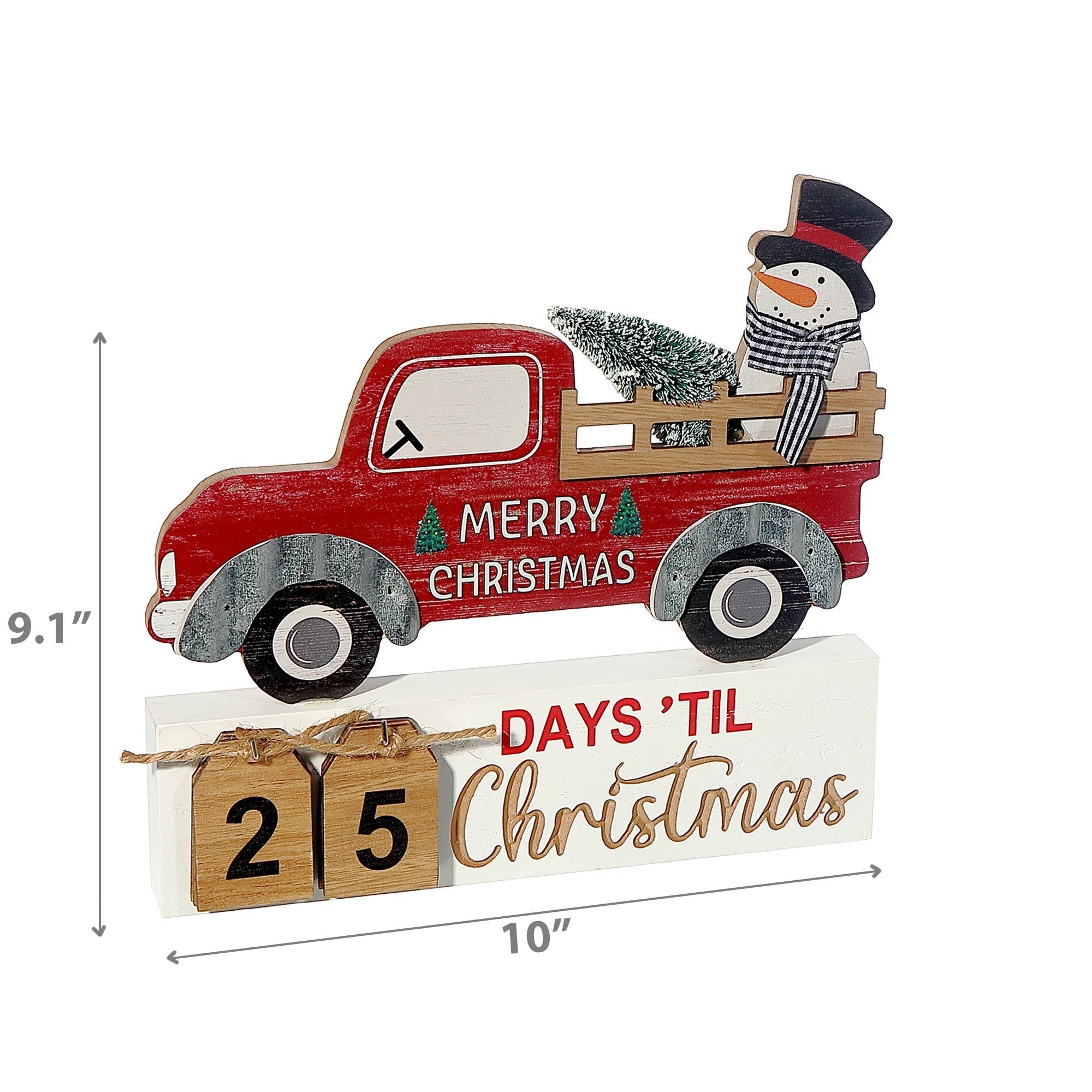 Wooden Calendar Christmas Countdown Snowman – Holiday Tabletop Decoration, Festive Winter Countdown Calendar