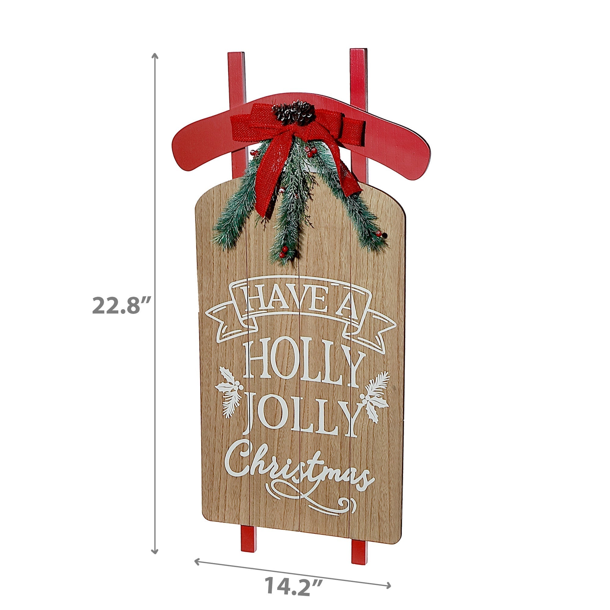Wooden Sled Wall Hanging Christmas Decoration, Holiday Home Décor, Have A Holly Jolly Christmas Sign