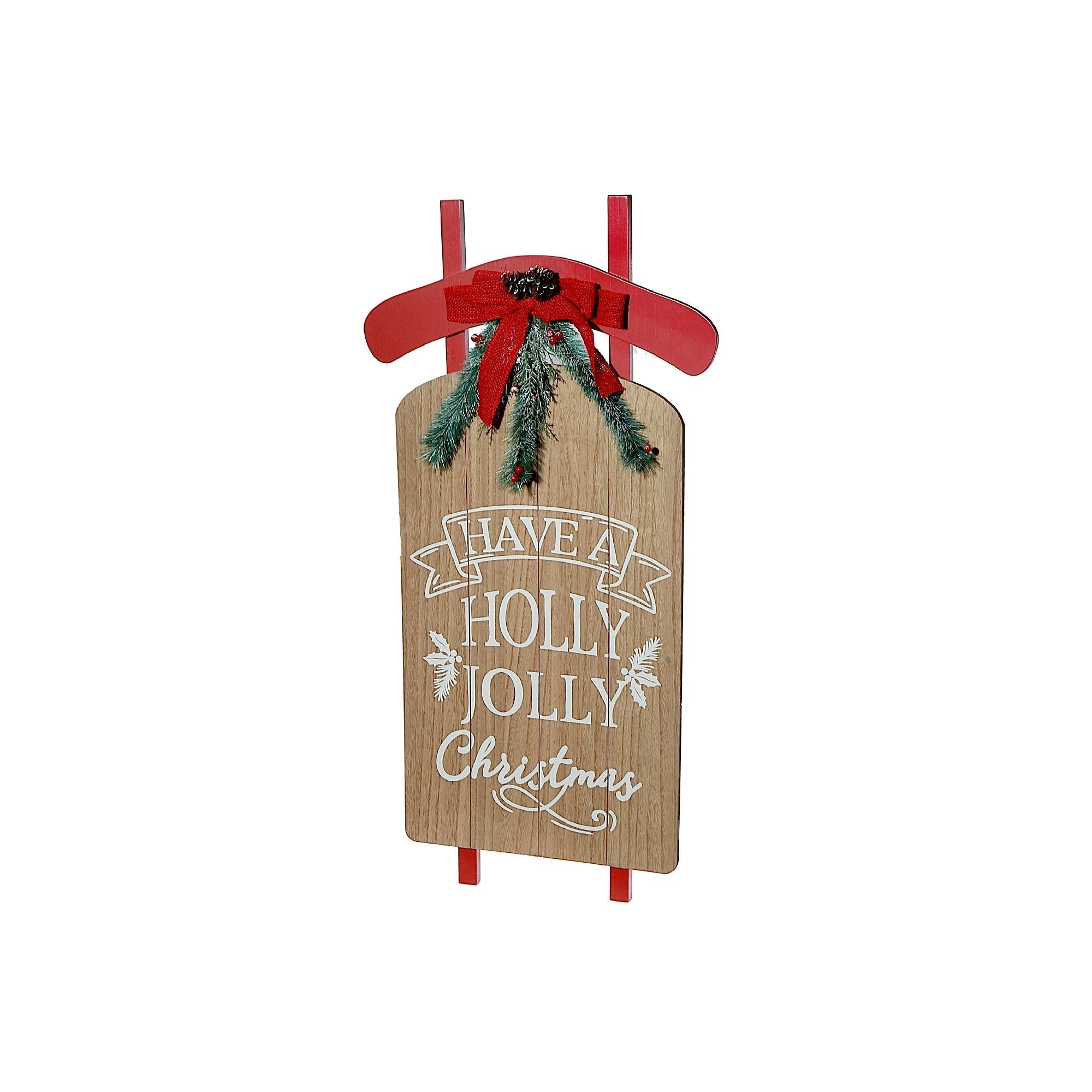 Wooden Sled Wall Hanging Christmas Decoration, Holiday Home Décor, Have A Holly Jolly Christmas Sign