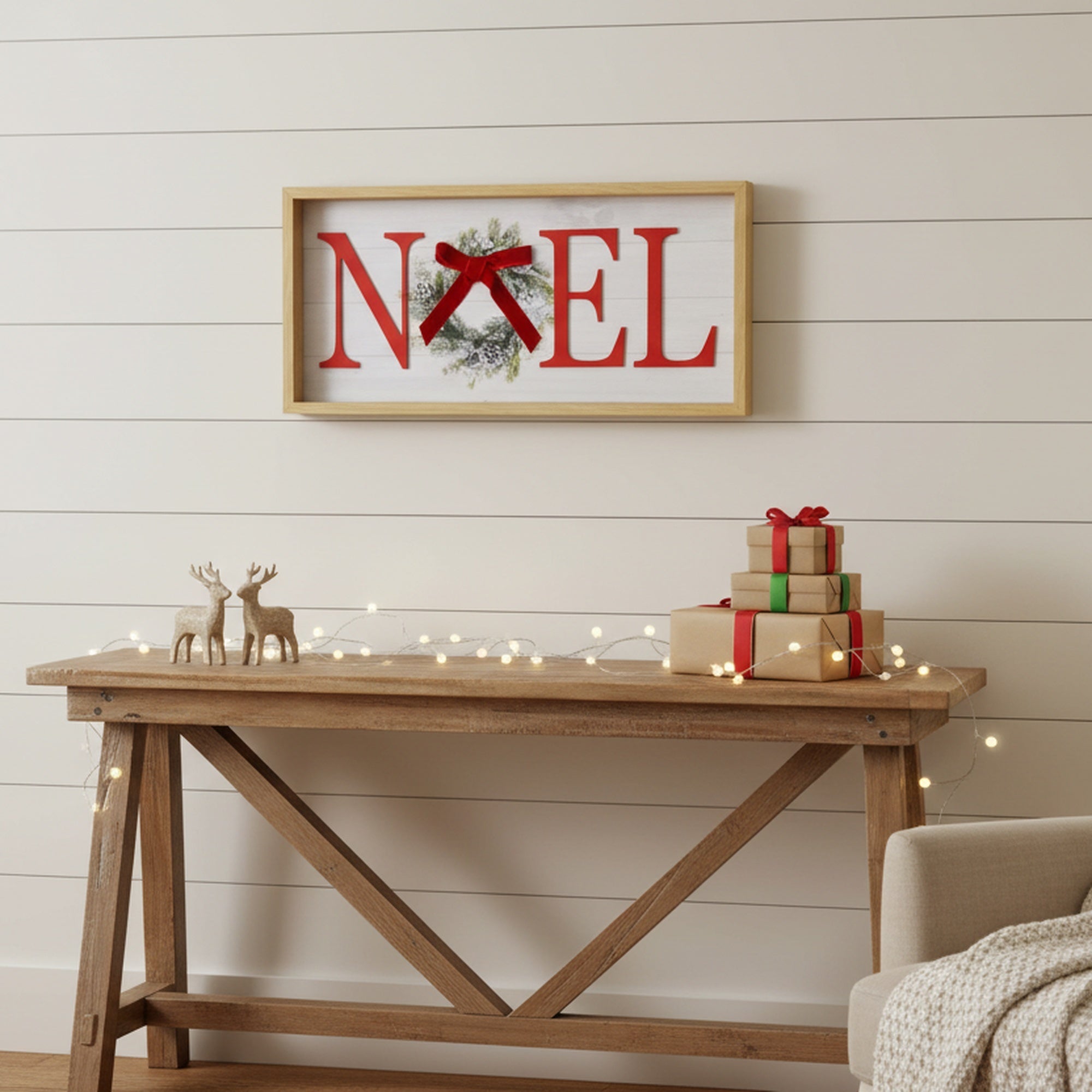 MDF Wall Sign Noel Wreath, Christmas, Wall Decor, Holiday Decor