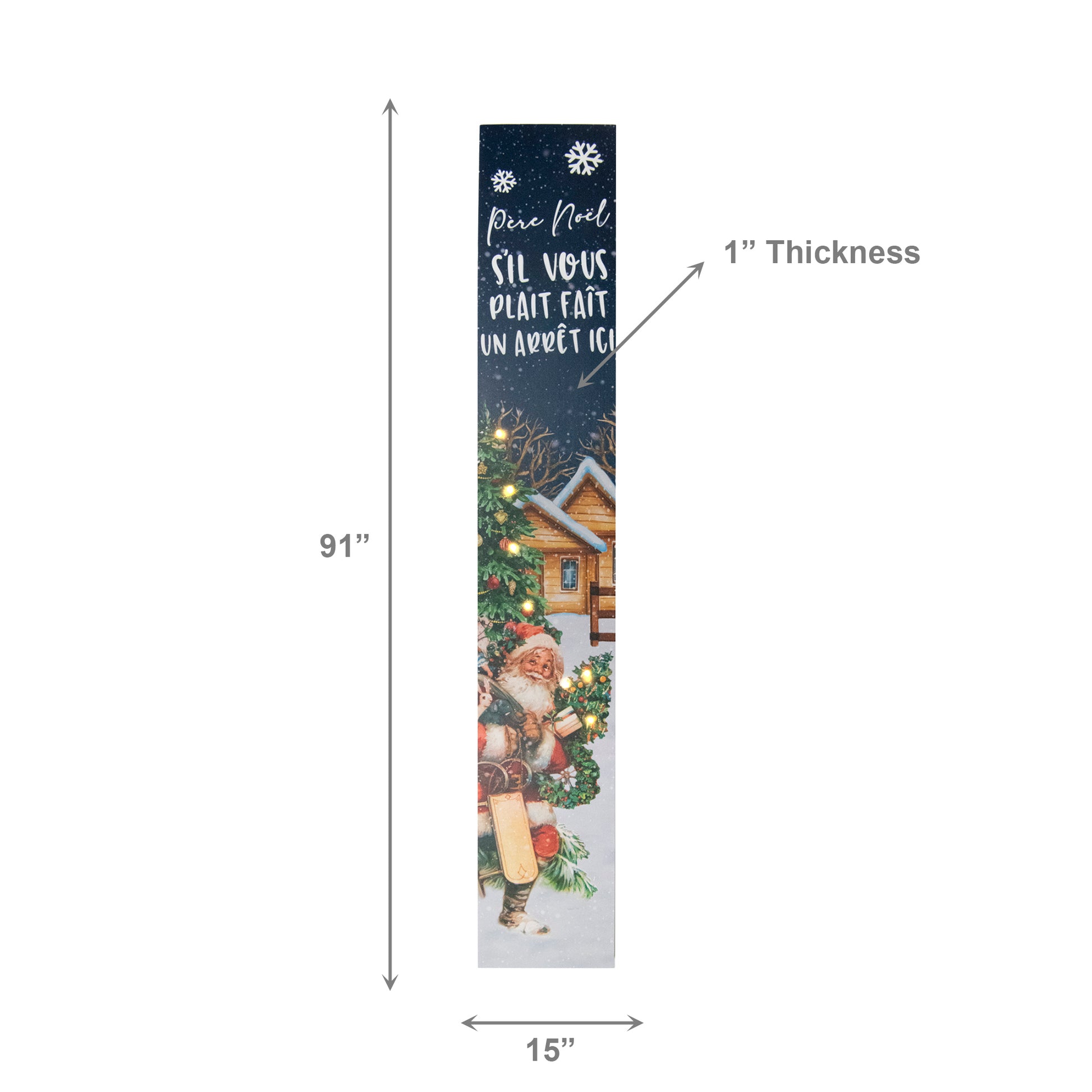 Canvas Porch Sign Pere Noel S'il Vous Plait Fait Un Arret Ici!, Christmas, Wall Decor, Holiday Decor