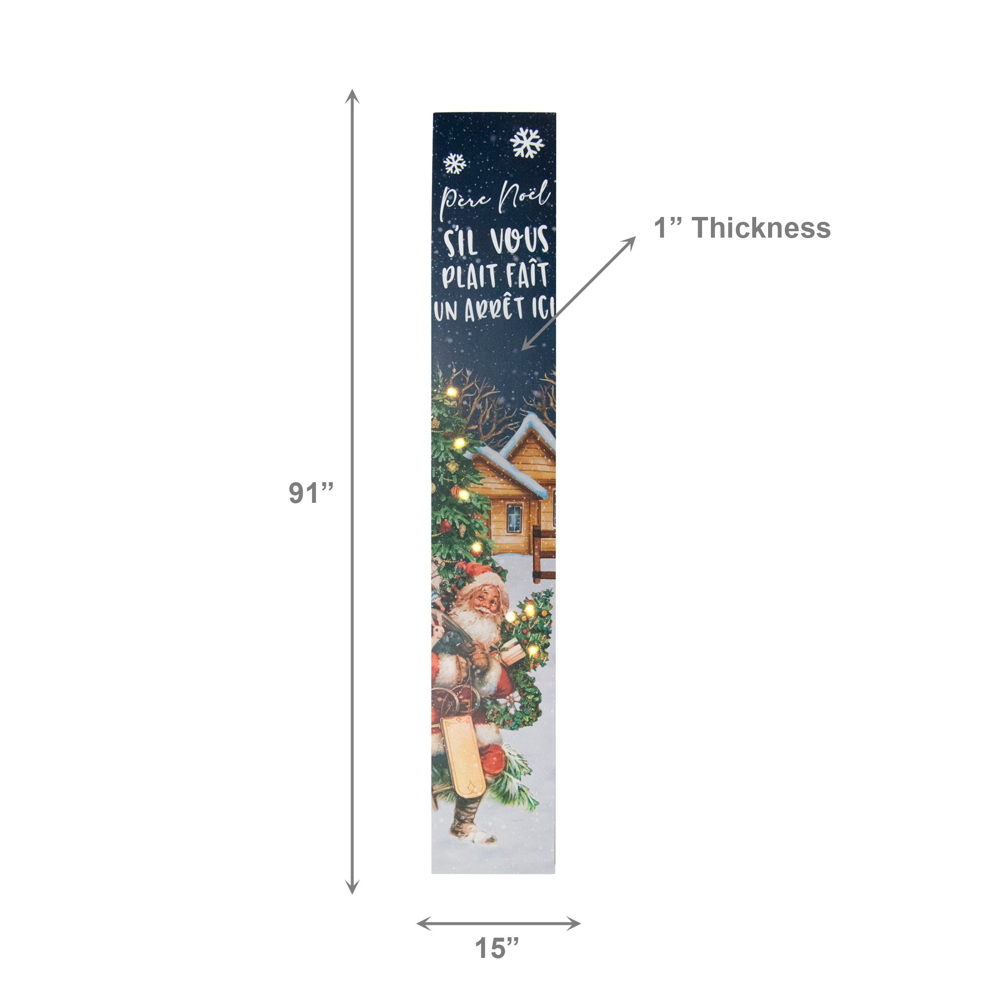 Canvas Porch Sign Pere Noel S'il Vous Plait Fait Un Arret Ici!, Christmas, Wall Decor, Holiday Decor