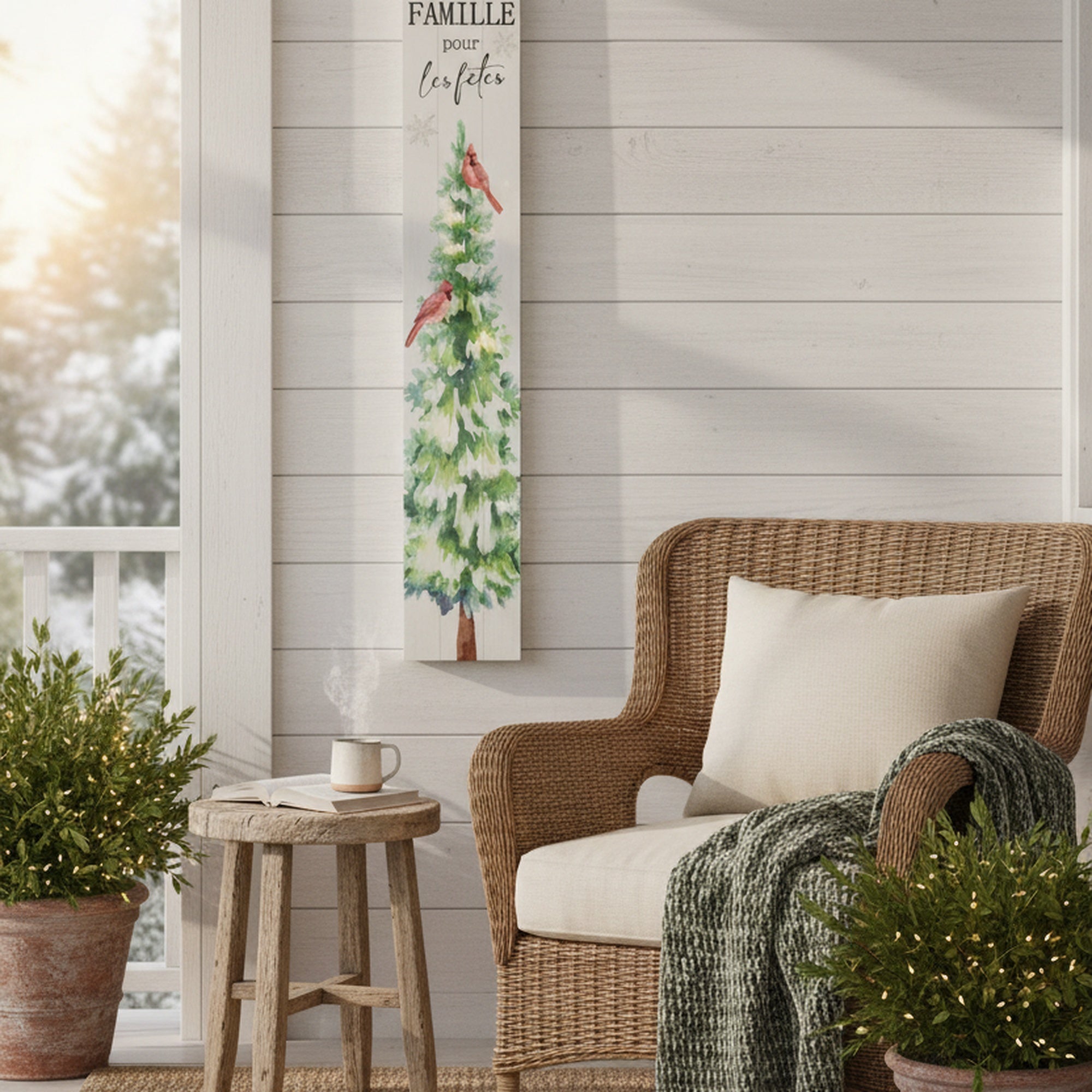 Canvas Porch Sign Ii N'ya Pas Mieux Qu'ete En Famille Pour Les, Wall Decor, Holiday Decor