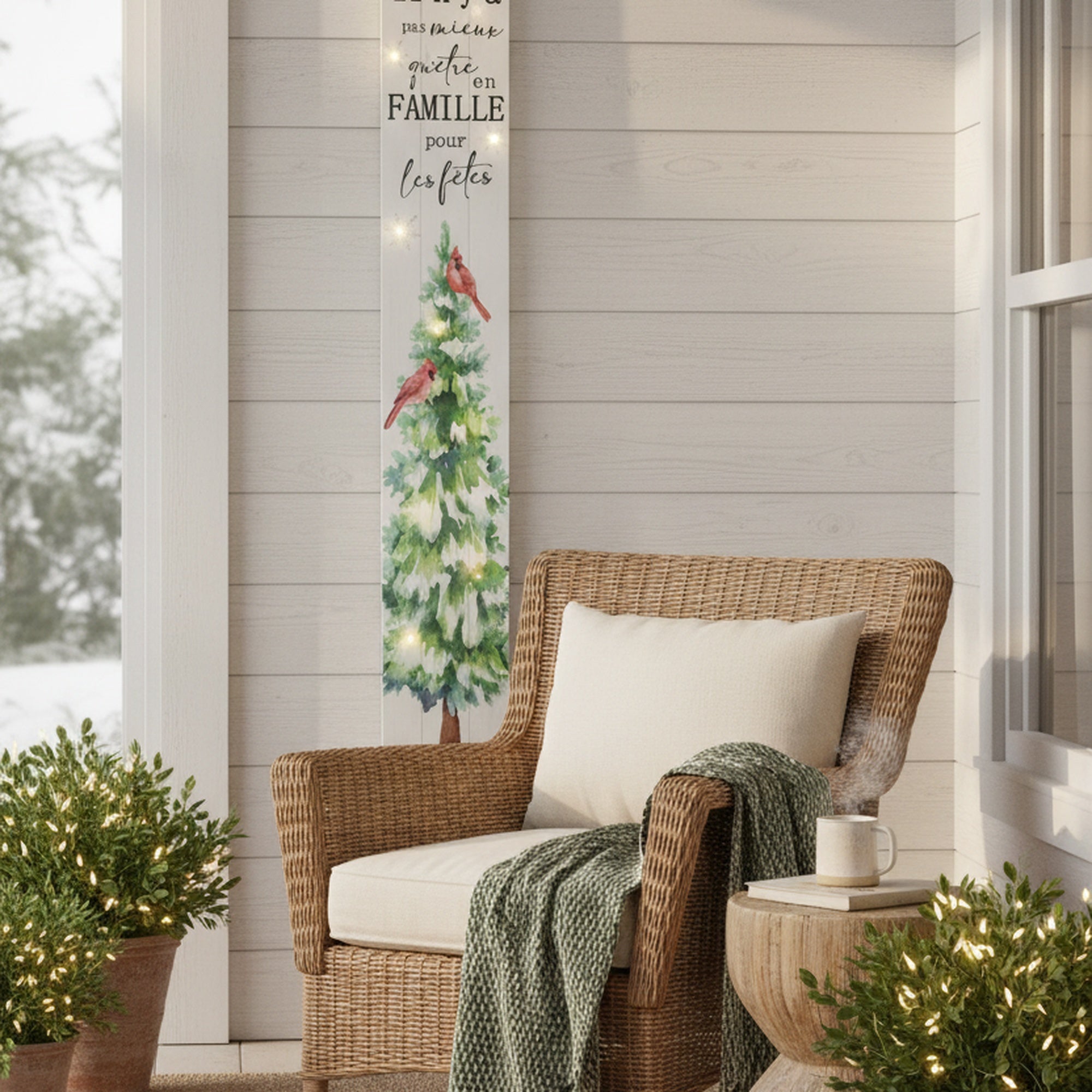 Canvas Porch Sign Ii N'ya Pas Mieux Qu'ete En Famille Pour Les, Wall Decor, Holiday Decor