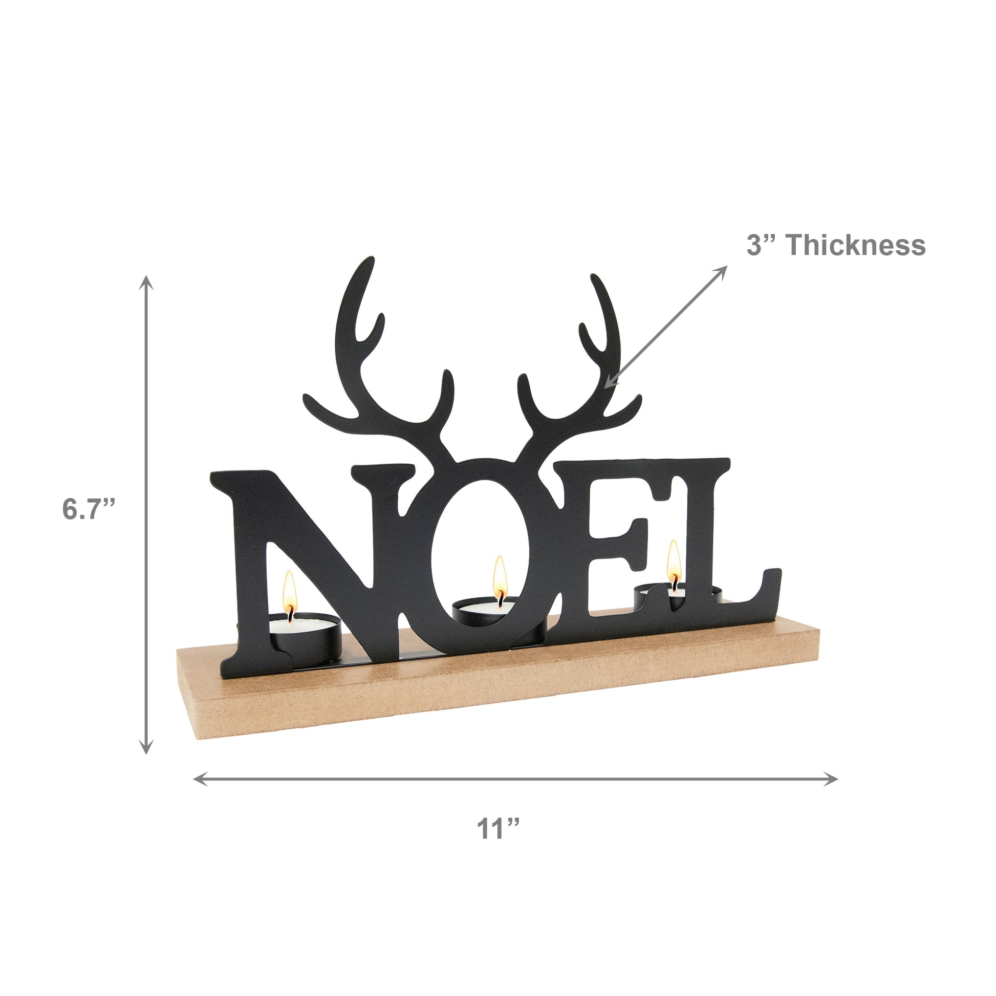 Metal Tealight Holder Noel Reindeer Antlers, Christmas, Candle Holder, Holiday Decor
