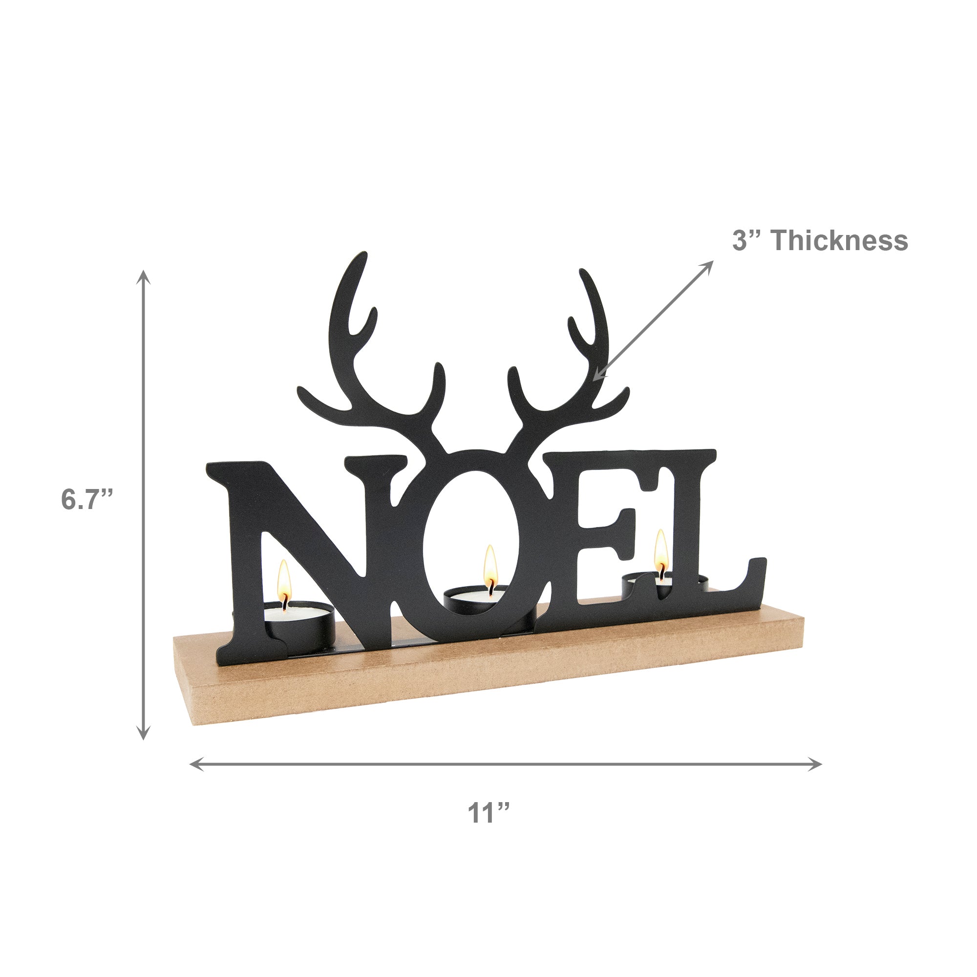 Metal Tealight Holder Noel Reindeer Antlers, Christmas, Candle Holder, Holiday Decor
