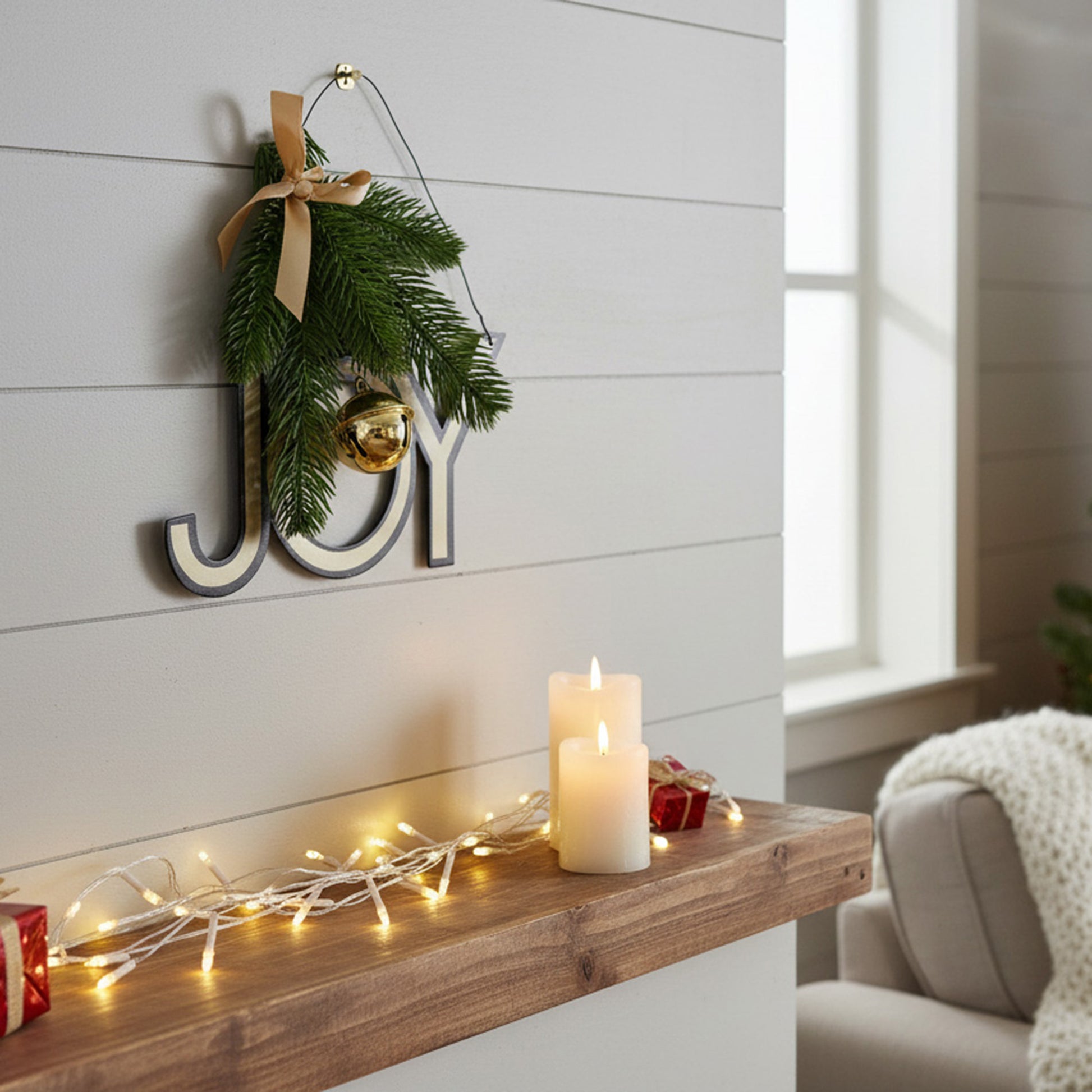 Metal Wall Hanger with Jingle Bell Joy, Christmas, Jingle Bells, Holiday Decor