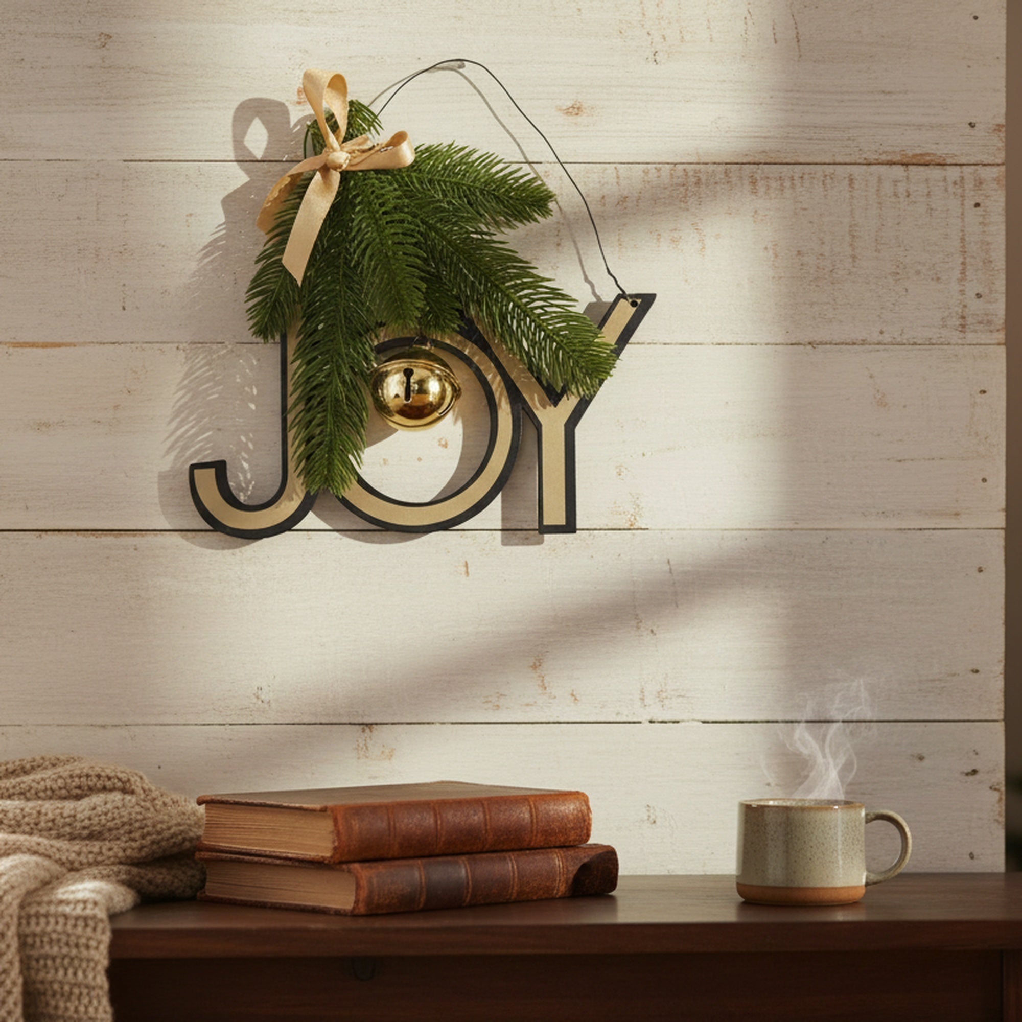 Metal Wall Hanger with Jingle Bell Joy, Christmas, Jingle Bells, Holiday Decor