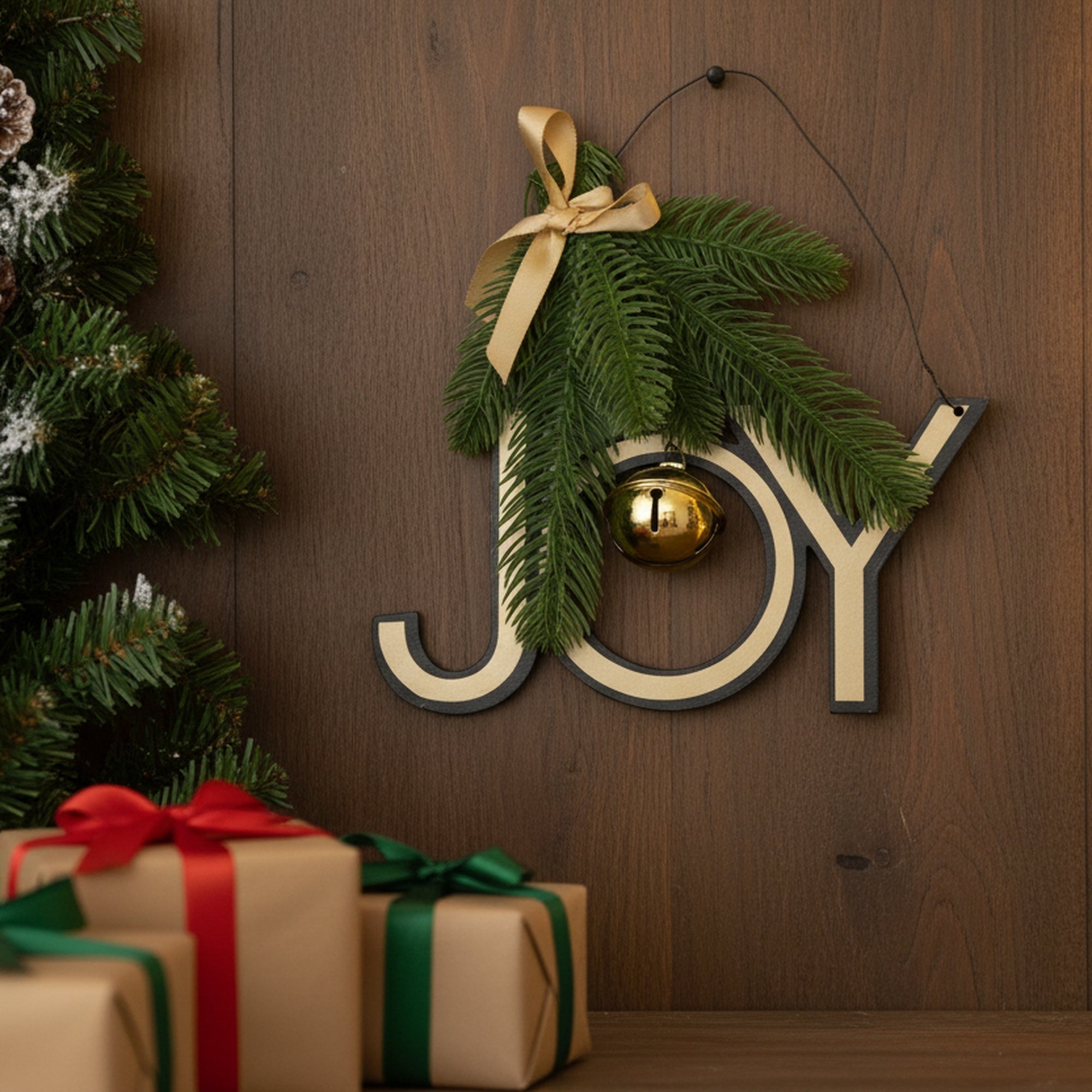 Metal Wall Hanger with Jingle Bell Joy, Christmas, Jingle Bells, Holiday Decor