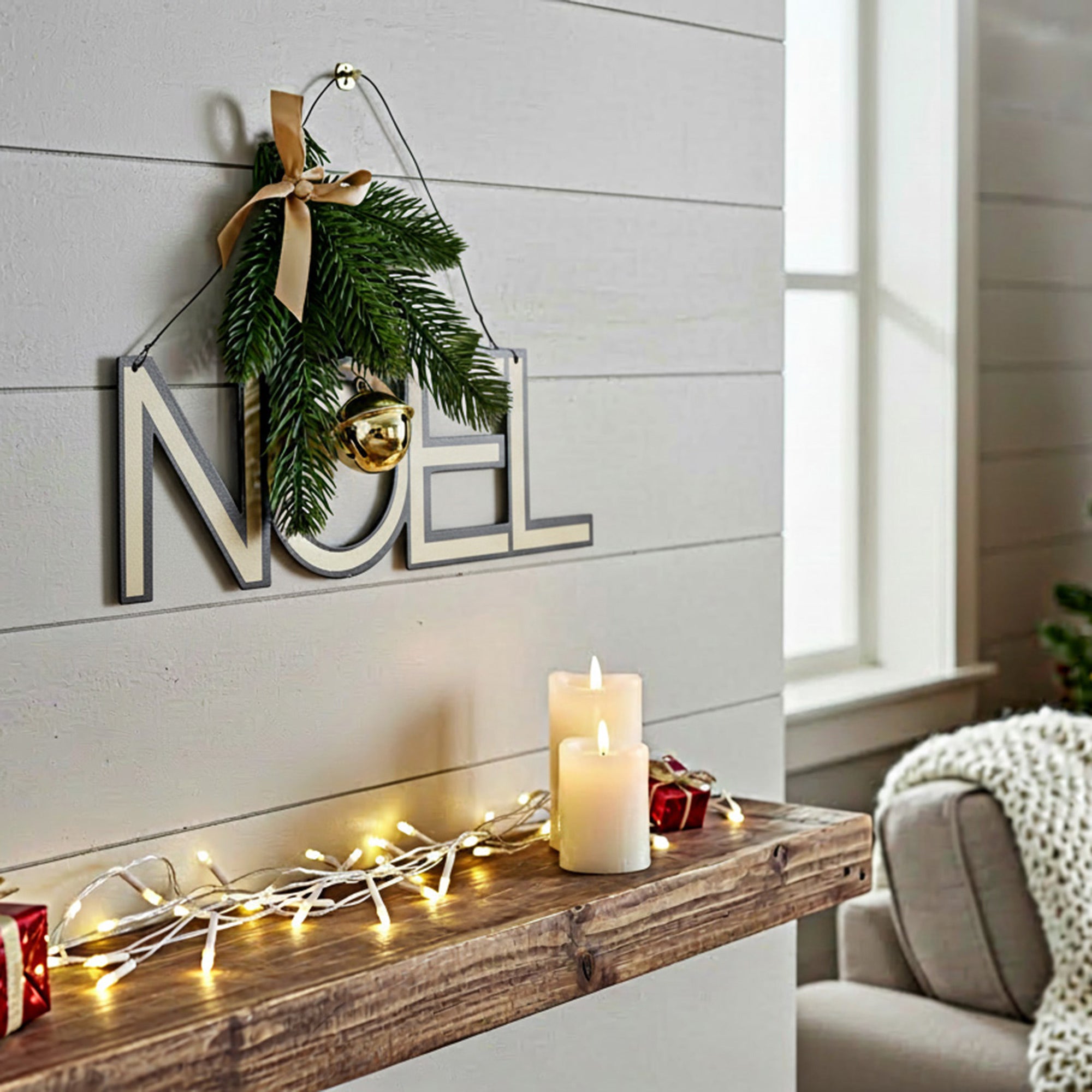 Metal Wall Hanger with Jingle Bell Noel, Christmas, Jingle Bells, Holiday Decor