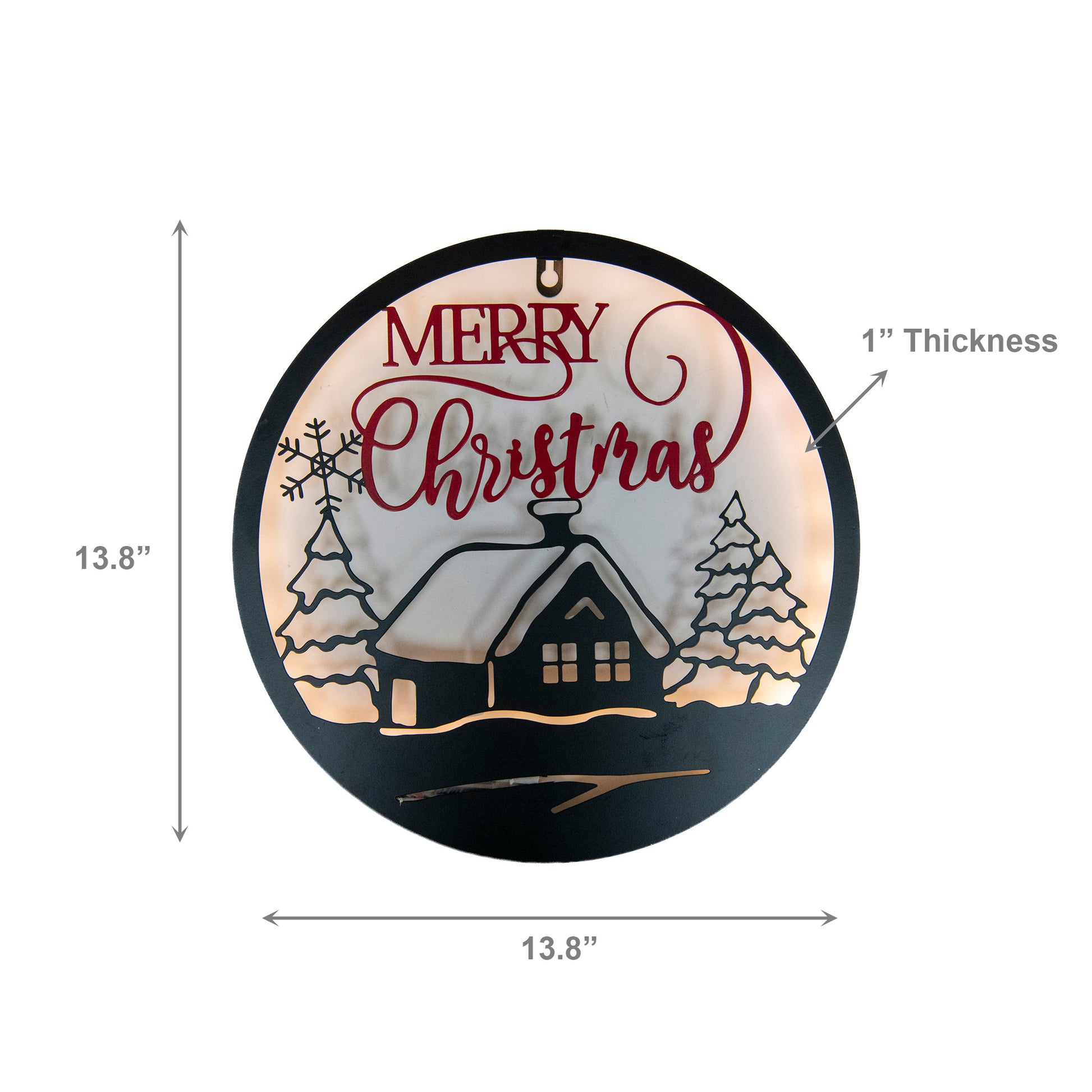 LED Metal Black Wall Decor Merry Christmas Cabin, Christmas, Wall Decor, Holiday Decor