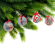 Cats and Dogs Ribbon Christmas Ornaments, Assorted Holiday Tree Decorations, Pet Lover Hanging Ornaments, Set of 12