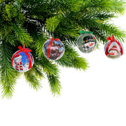 Snowman Ribbon Christmas Ornaments, Assorted Holiday Tree Decorations, Festive Ribbon Hanging Ornaments, Set of 12