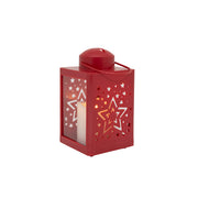 LED Plastic Lantern with Candle Red Star, Lantern, Holiday Decor- Set of 2