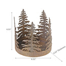 Circular Tree Metal Candle Holder Gold