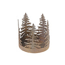 Circular Tree Metal Candle Holder Gold
