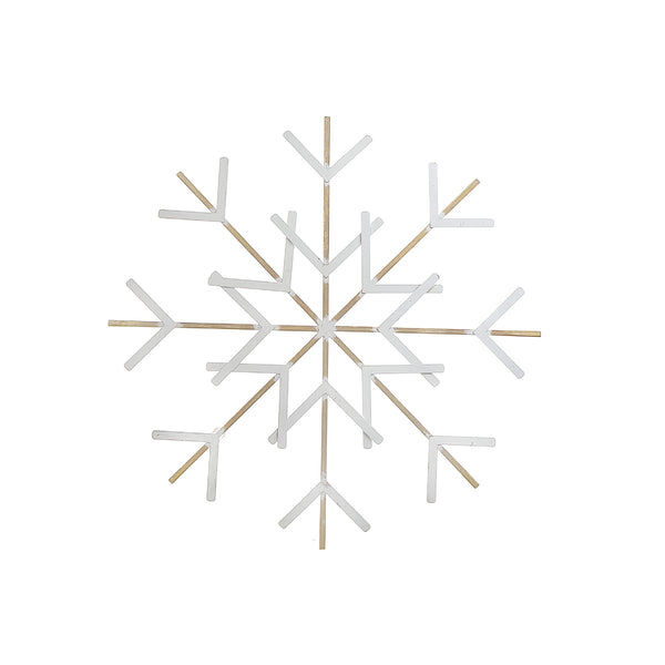 White And Gold Metal Snowflake Wall Decor Large