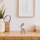 Thin Black Metal Deer Taper Candleholder