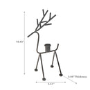 Thin Black Metal Deer Taper Candleholder