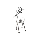Thin Black Metal Deer Taper Candleholder