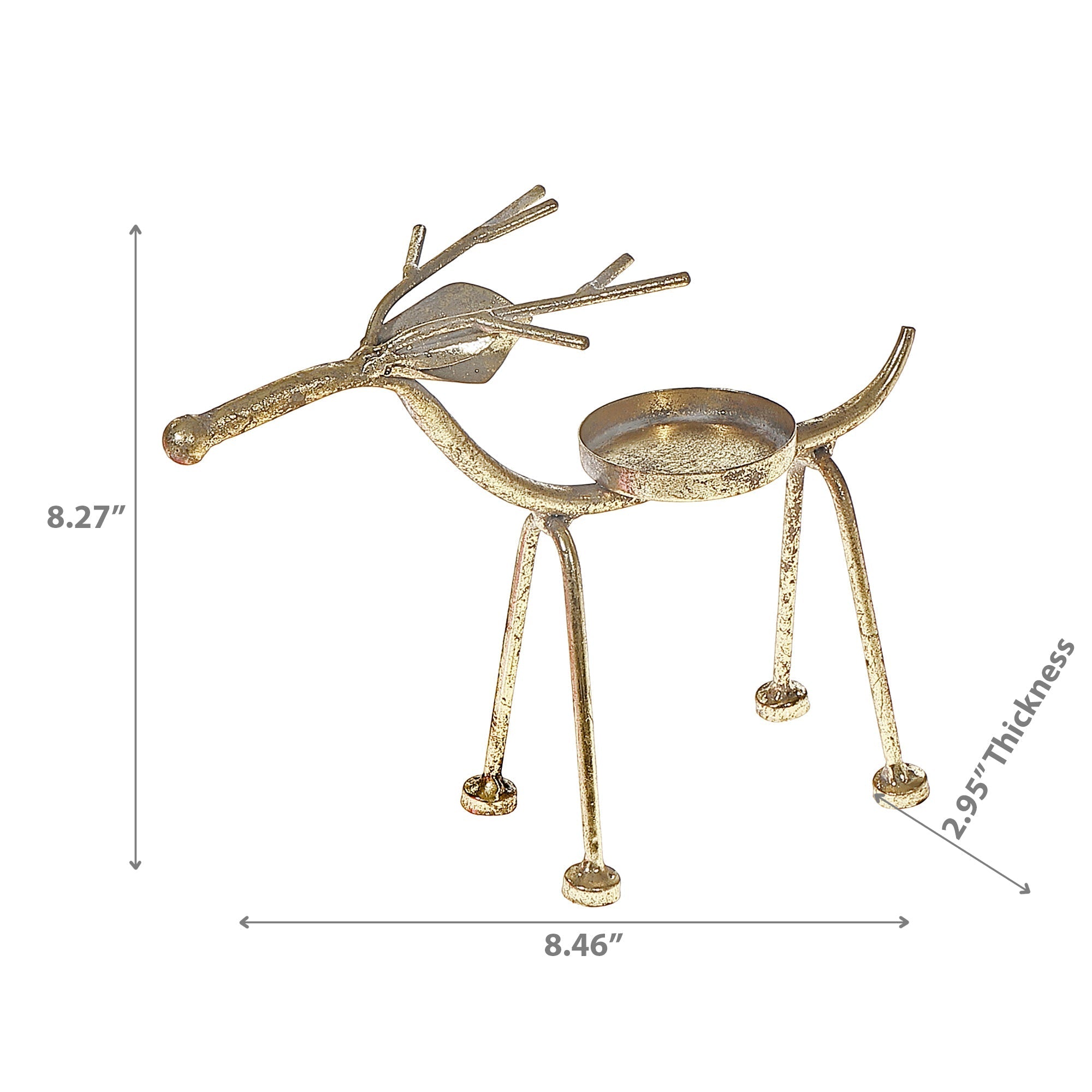Gold Metal Deer Candleholder – Christmas Tabletop Décor