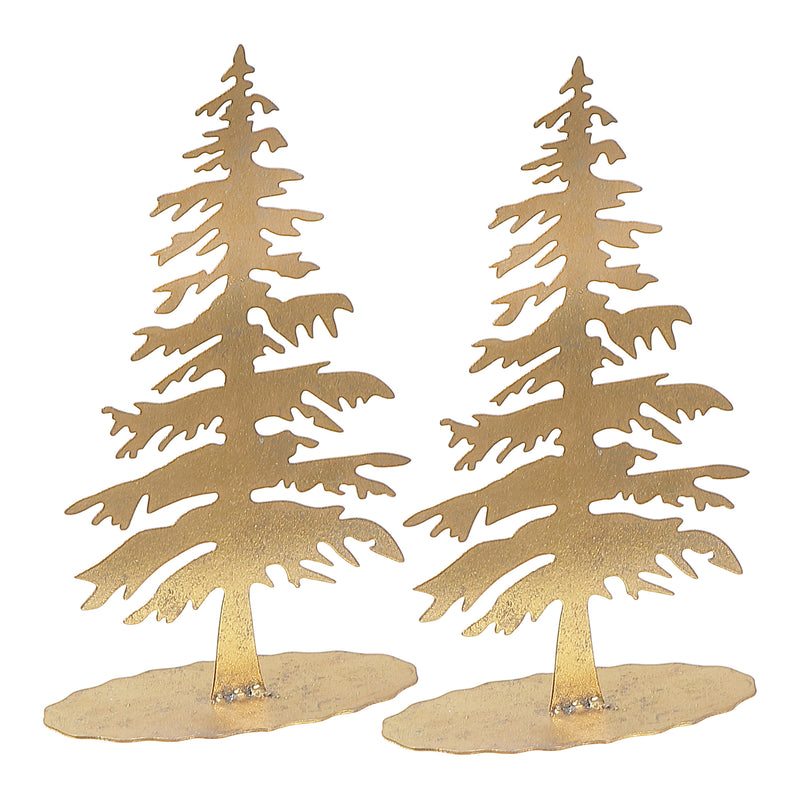 Gold Metal Tree Stand - Set of 2