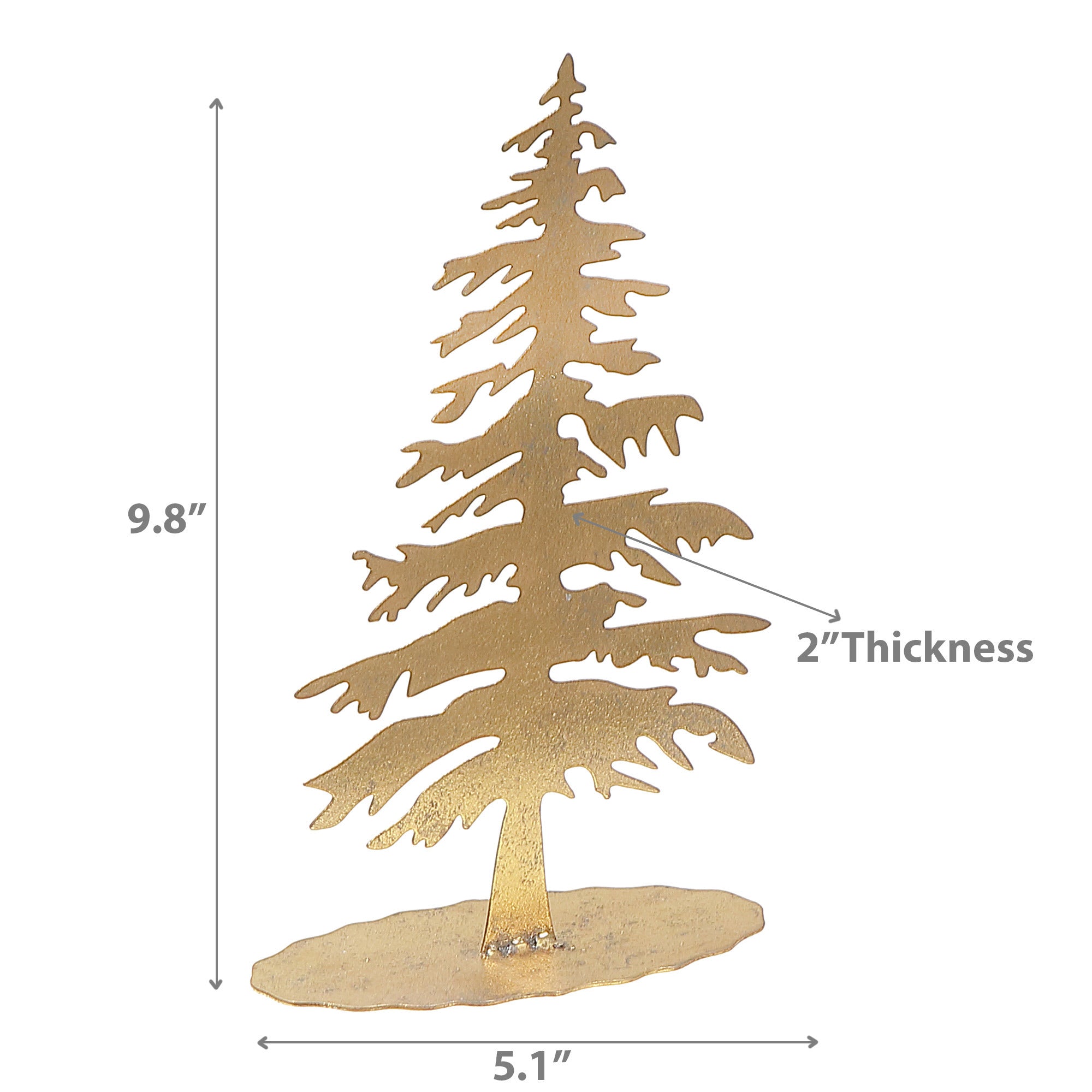Gold Metal Tree Stand Set of 2 – Christmas Tabletop Decoration, Holiday Accent, Festive Seasonal Decor