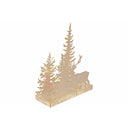 Gold Metal Reindeer Forest Candle Holder