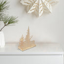 Gold Metal Reindeer Forest Candle Holder