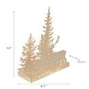 Gold Metal Reindeer Forest Candle Holder