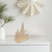 Gold Metal Winter Village Candle Holder, Christmas Decor, Holiday Centerpiece, Festive Candle Accent