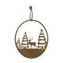 Gold Metal Cut Out Hanger (Reindeer And Tree)