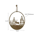 Gold Metal Cut Out Hanger (Reindeer And Tree)