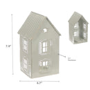 White Metal House With Candle Holder