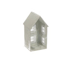 White Metal House With Candle Holder