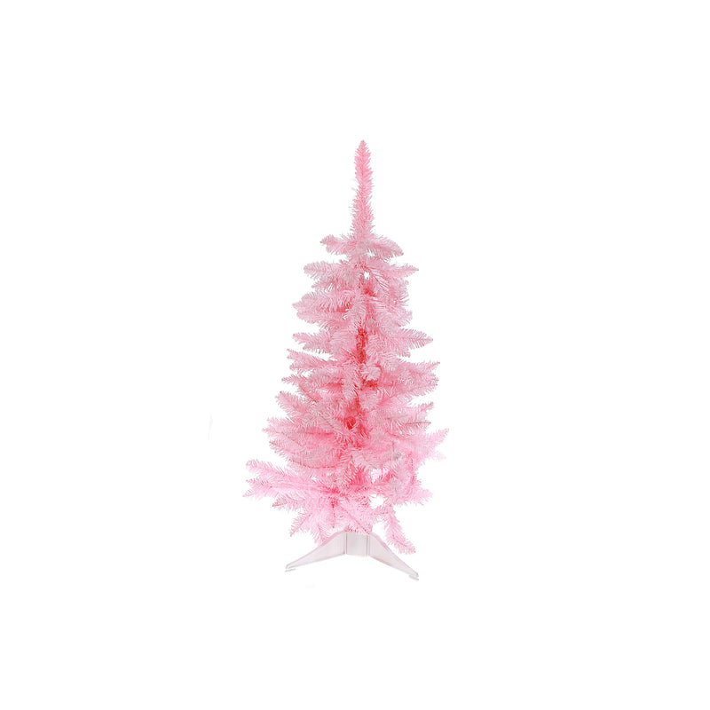 3 Spruce Pink Xmas Tree Pvc 120 Normal Tips W/ Plastic Stand