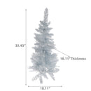 3 Silver Tinsel Christmas Tree 120 Normal Tip W/Plastic Stand