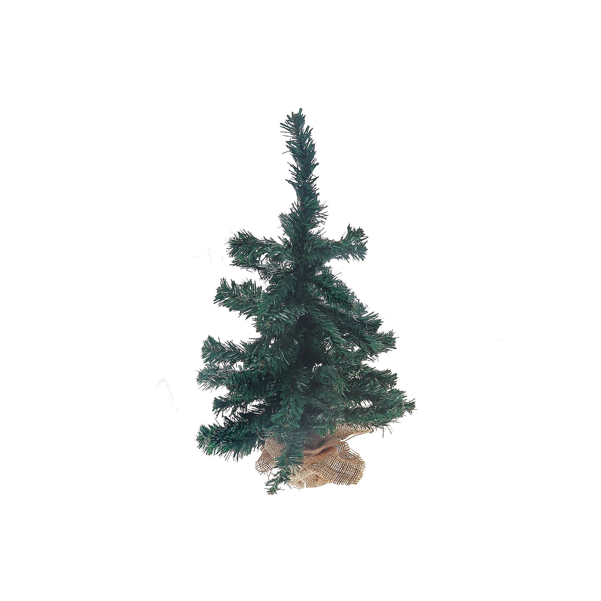 2 Foot Jasper Christmas Tree with 60 Tips, Burlap Base, Holiday Tabletop Decoration