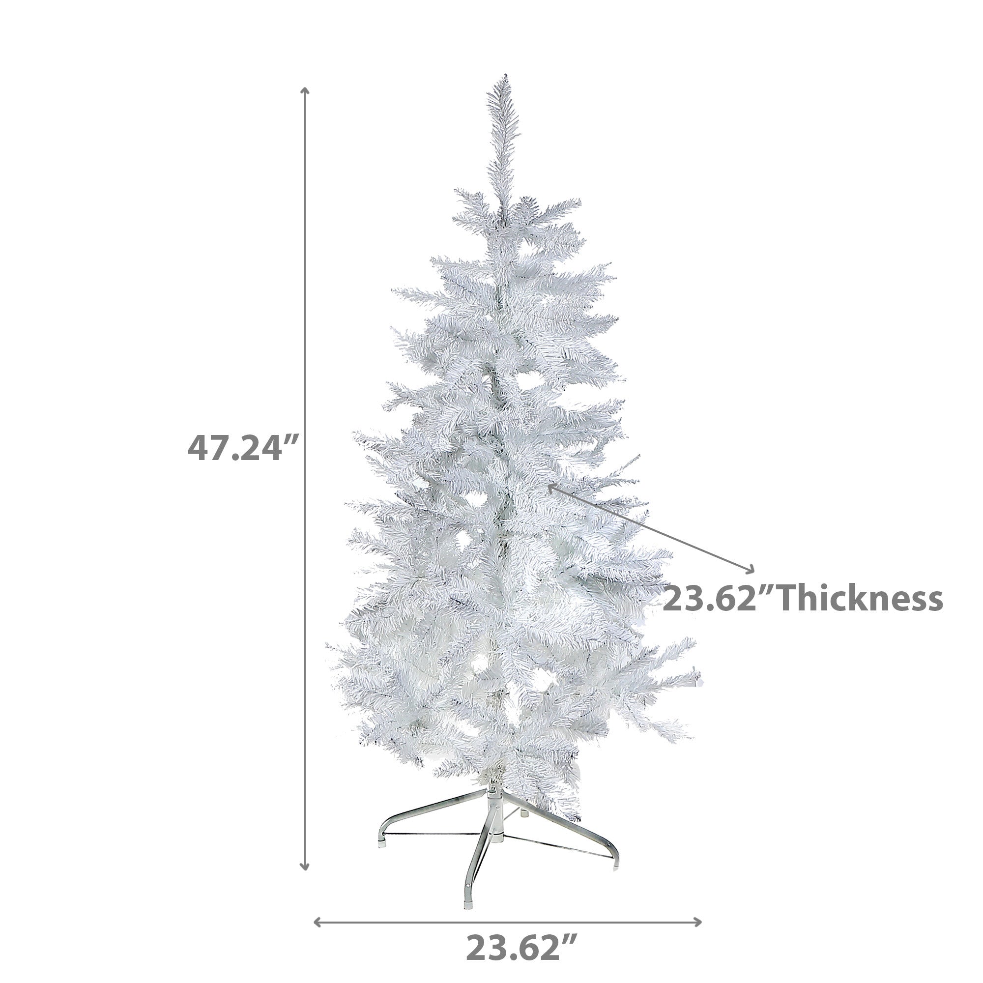 4 Foot White Spruce PVC Christmas Tree, 280 Tips, Metal Stand, Christmas Holiday Décor