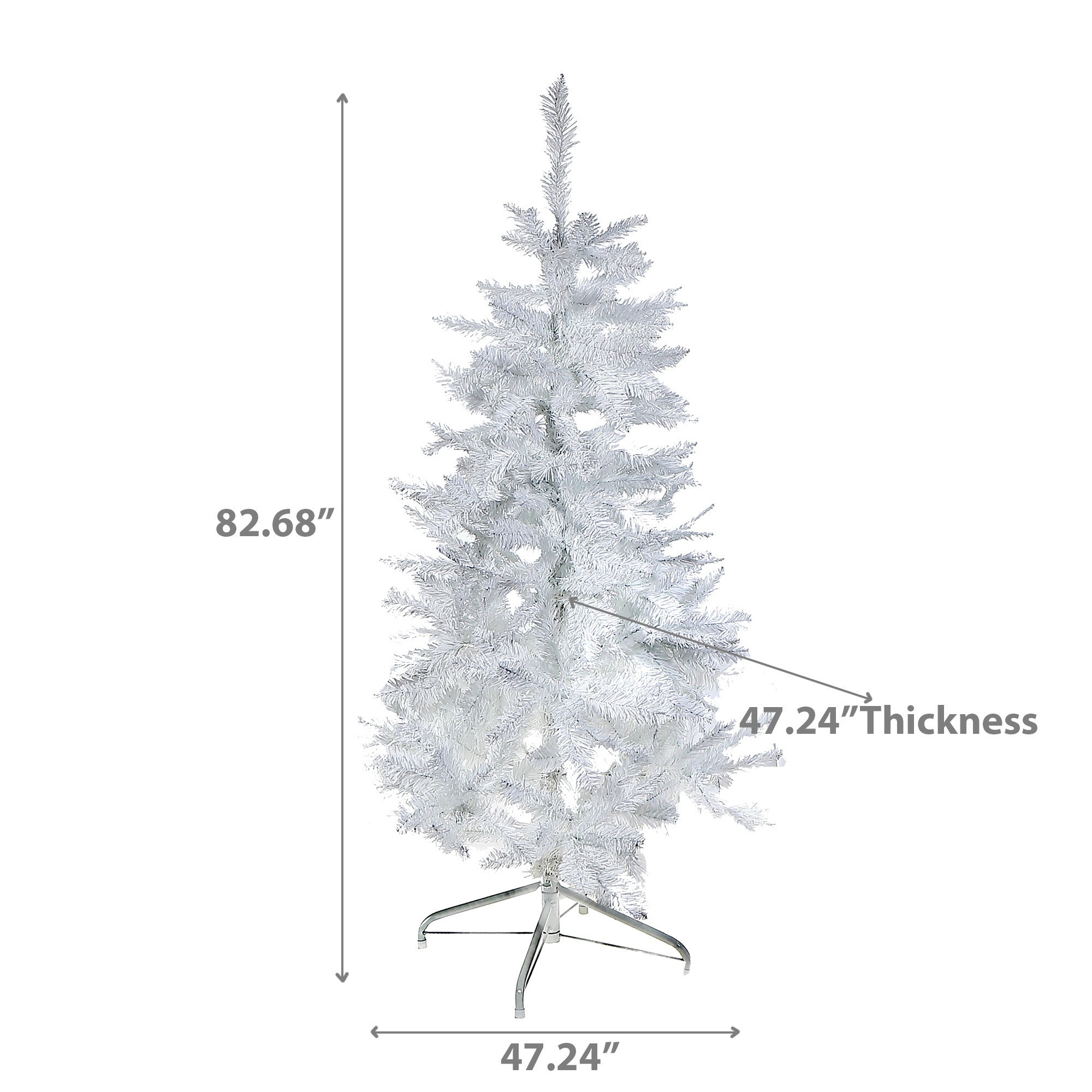 7 Foot White Spruce PVC Christmas Tree with 1150 Normal Tips, Metal Stand, Holiday Home Décor, Artificial Tree