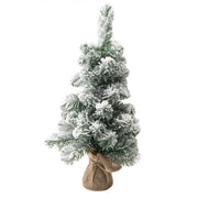 2' Flocked Pine Christmas Tree 55 Tips with Jute Wrapped Base, Christmas, Holiday Decor