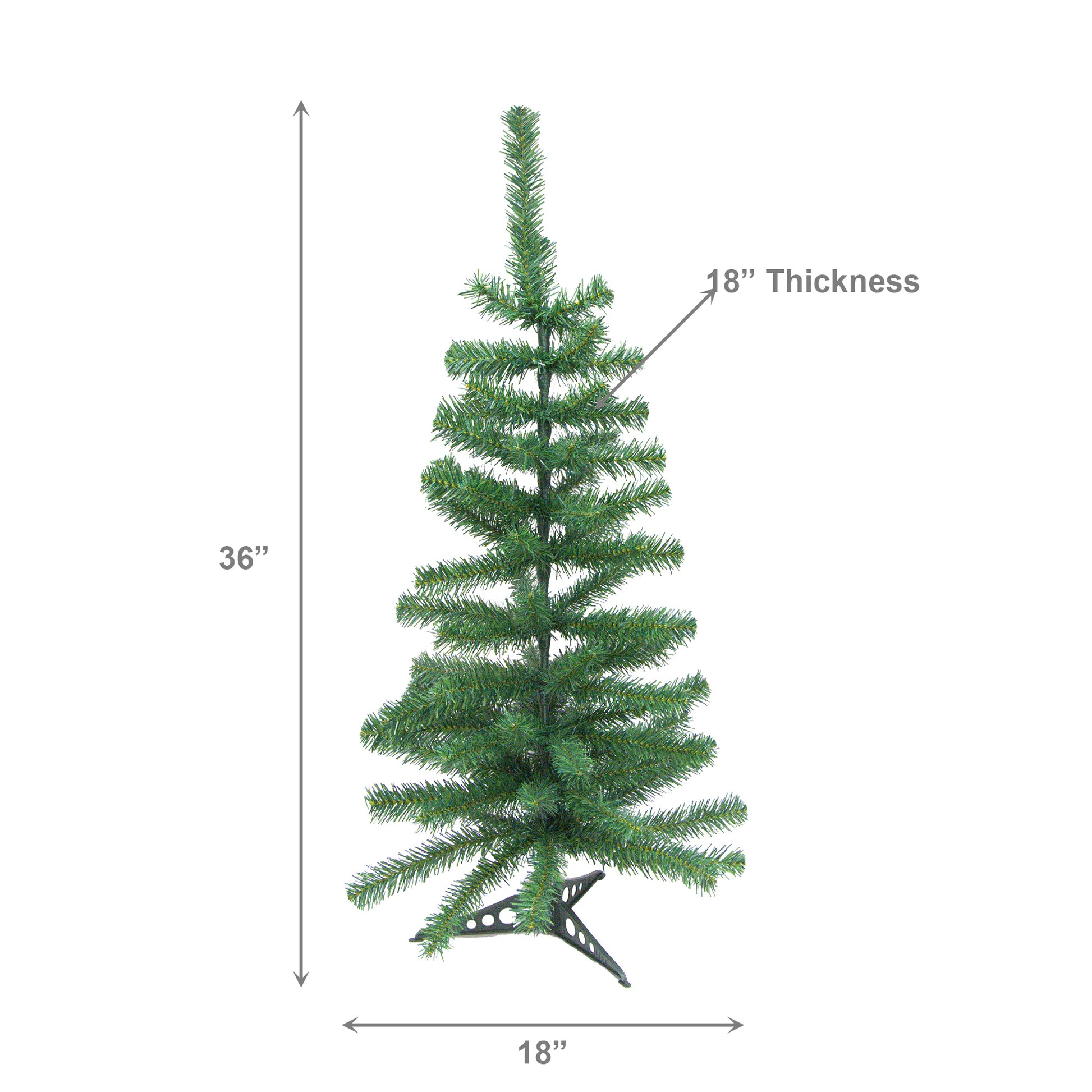 3' Evergreen Christmas Tree 80 Tips with Plastic Base, Christmas, Holiday Decor