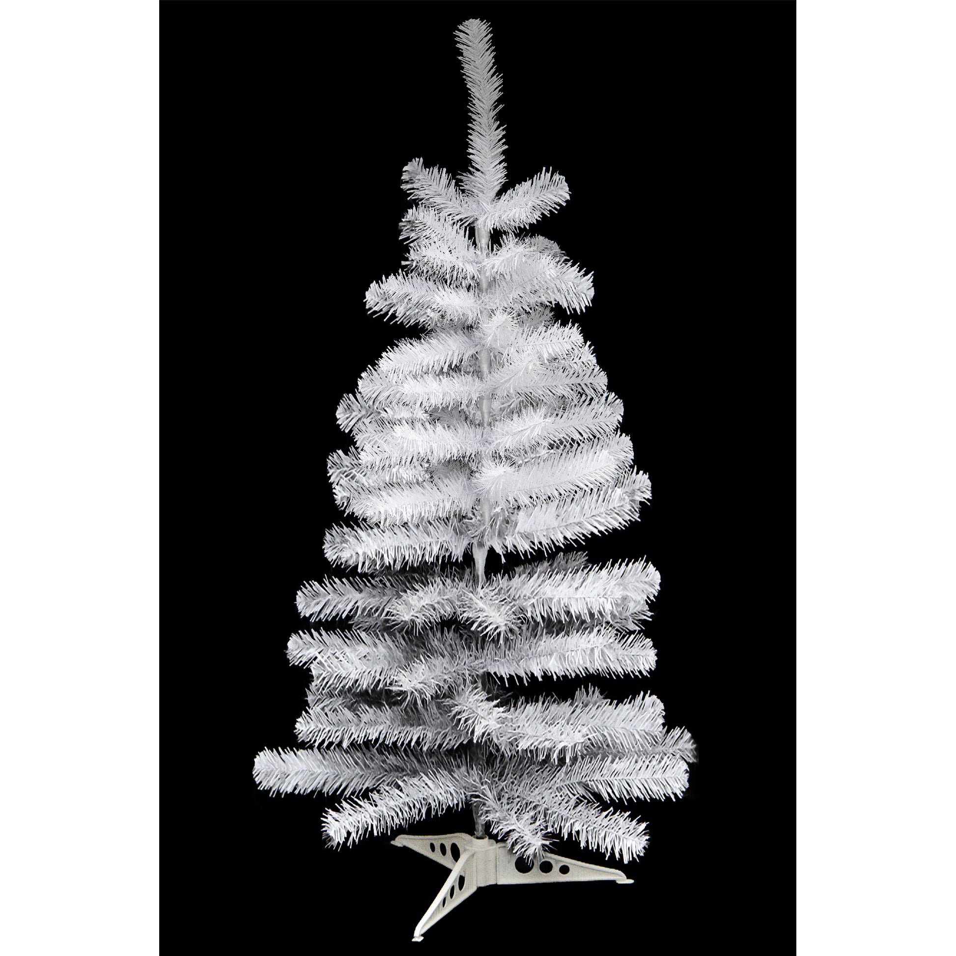 3' Evergreen Christmas Tree 80 Tips with Plastic Base White, Christmas, Holiday Decor