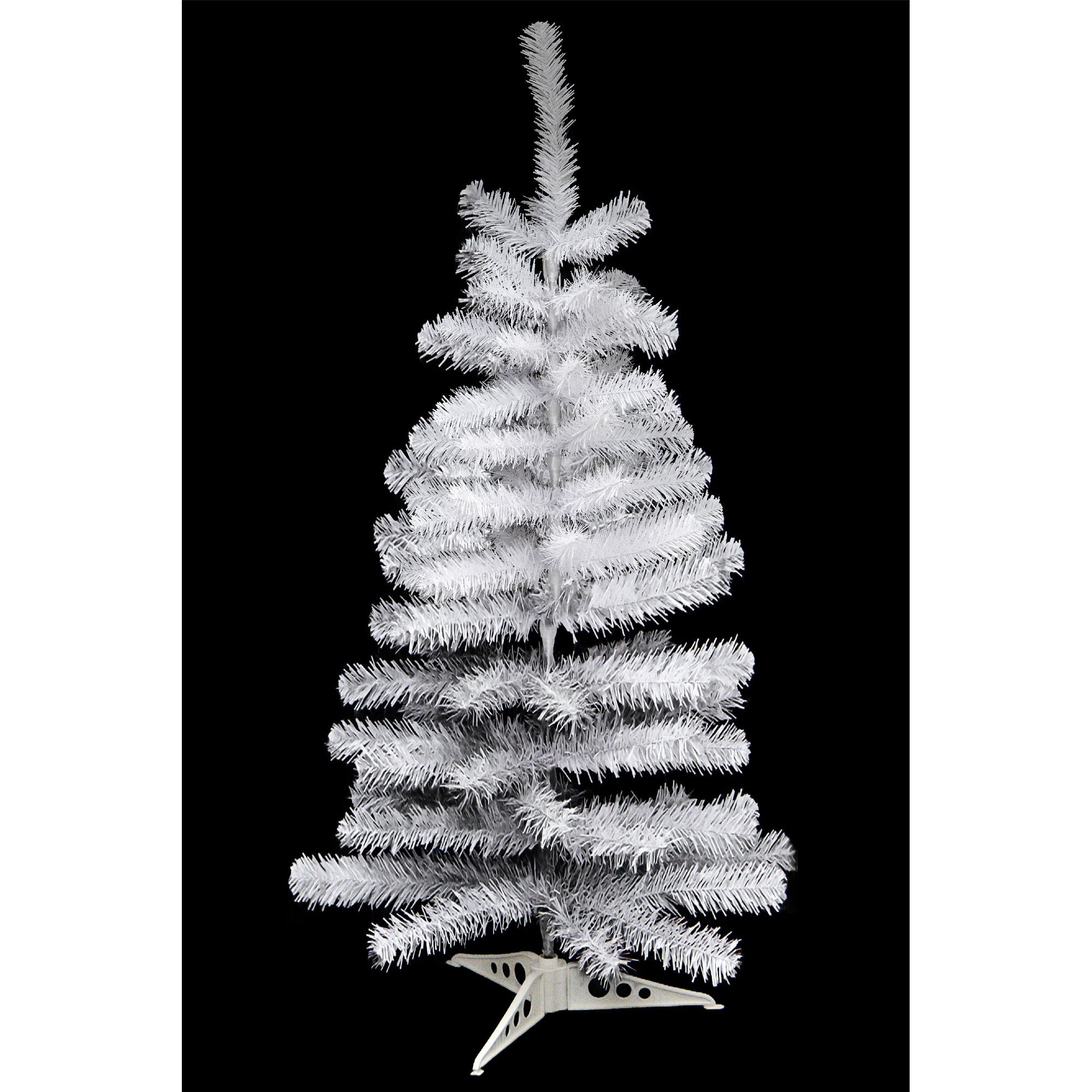 3' Evergreen Christmas Tree 80 Tips with Plastic Base White, Christmas, Holiday Decor