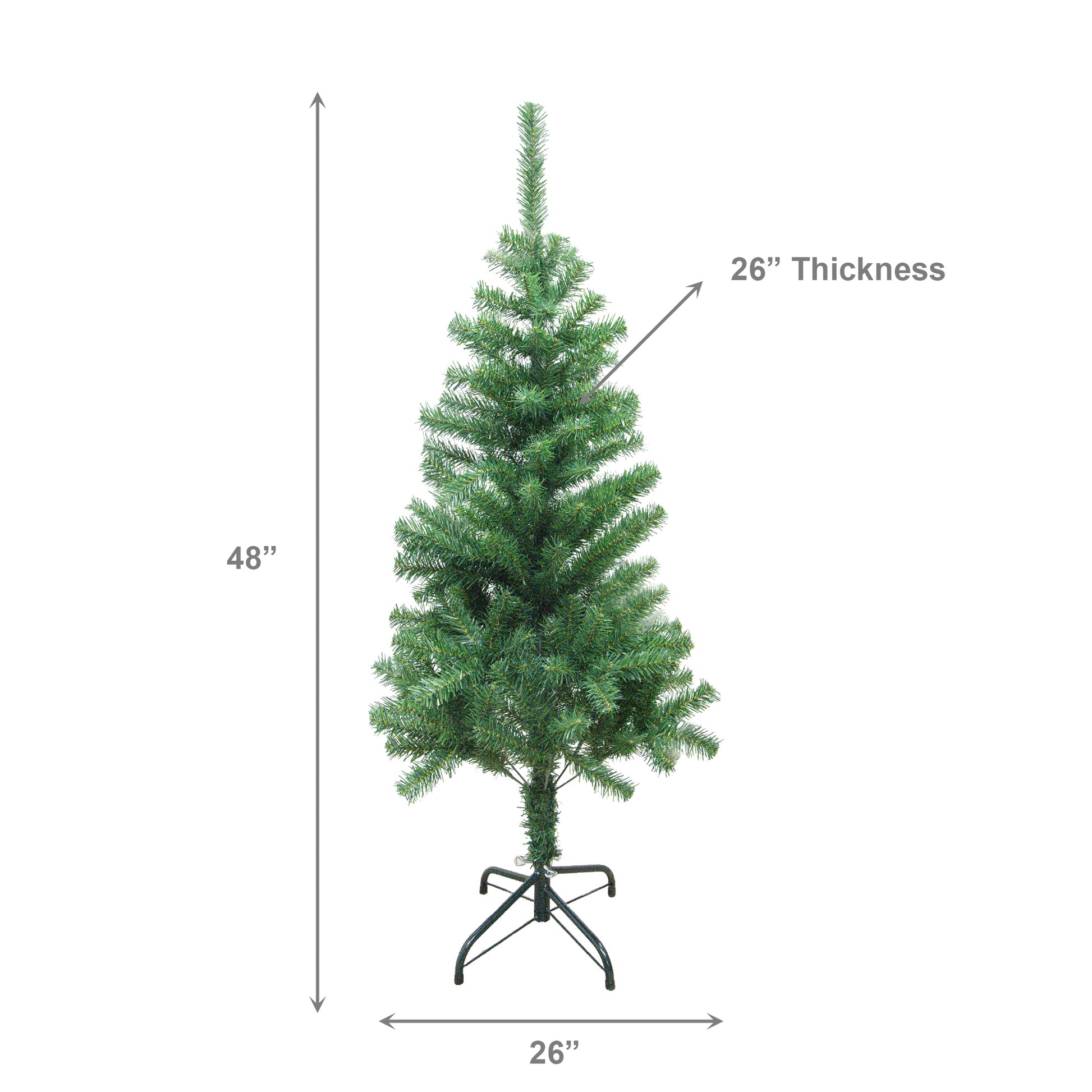 4' Evergreen Christmas Tree 200 Tips with Metal Stand, Christmas, Holiday Decor