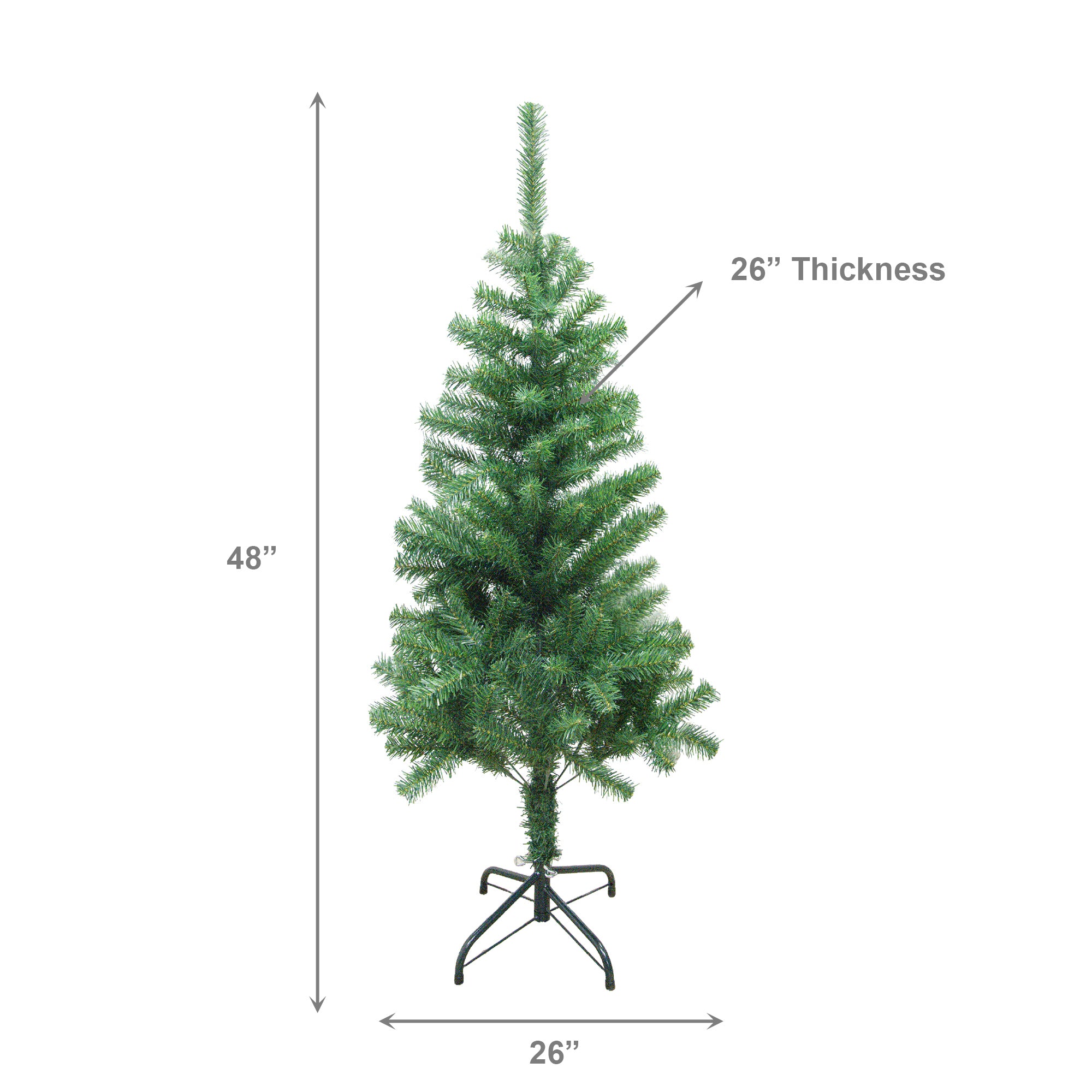 4' Evergreen Christmas Tree 200 Tips with Metal Stand, Christmas, Holiday Decor
