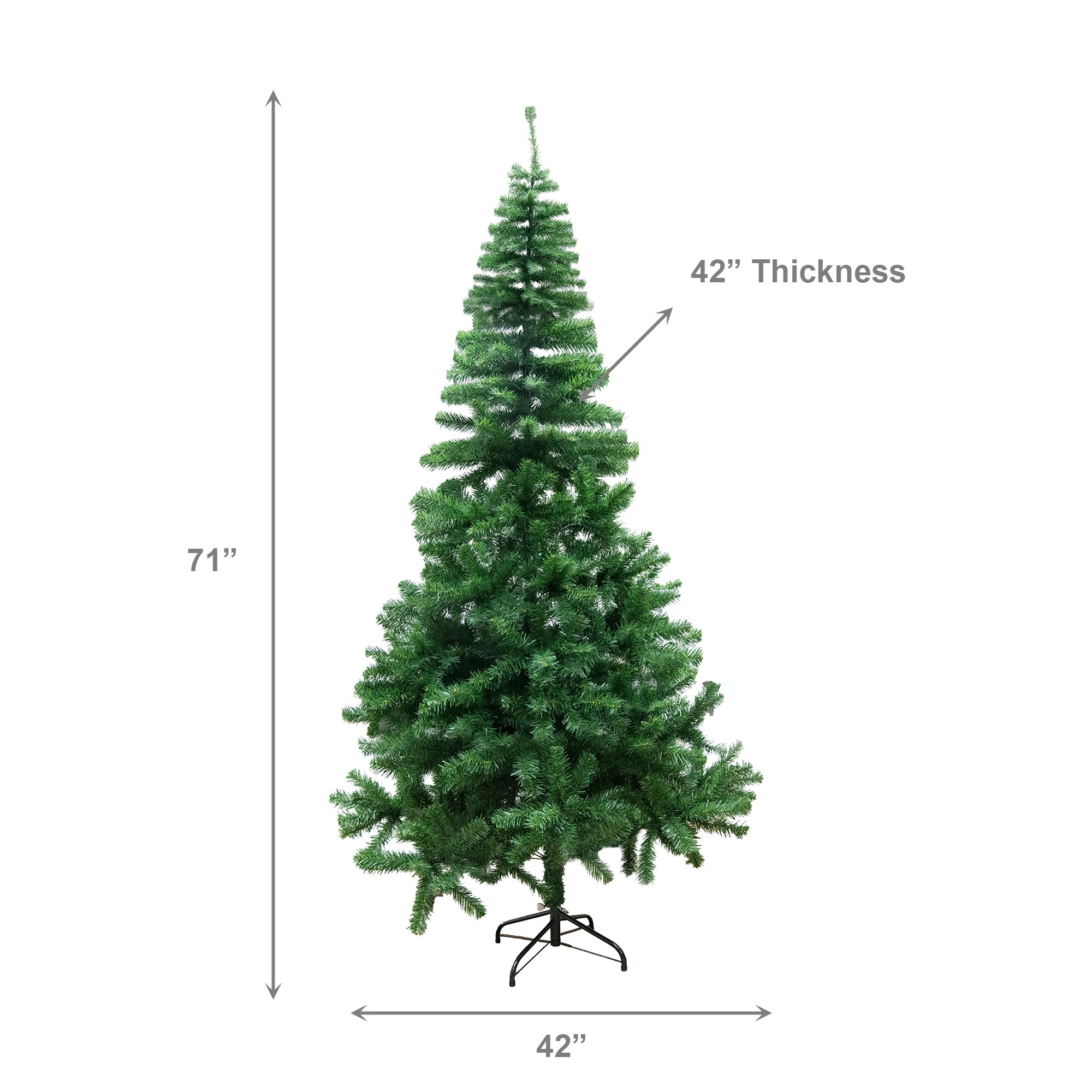 6' Evergreen Christmas Tree 800 Tips with Metal Stand, Christmas, Holiday Decor