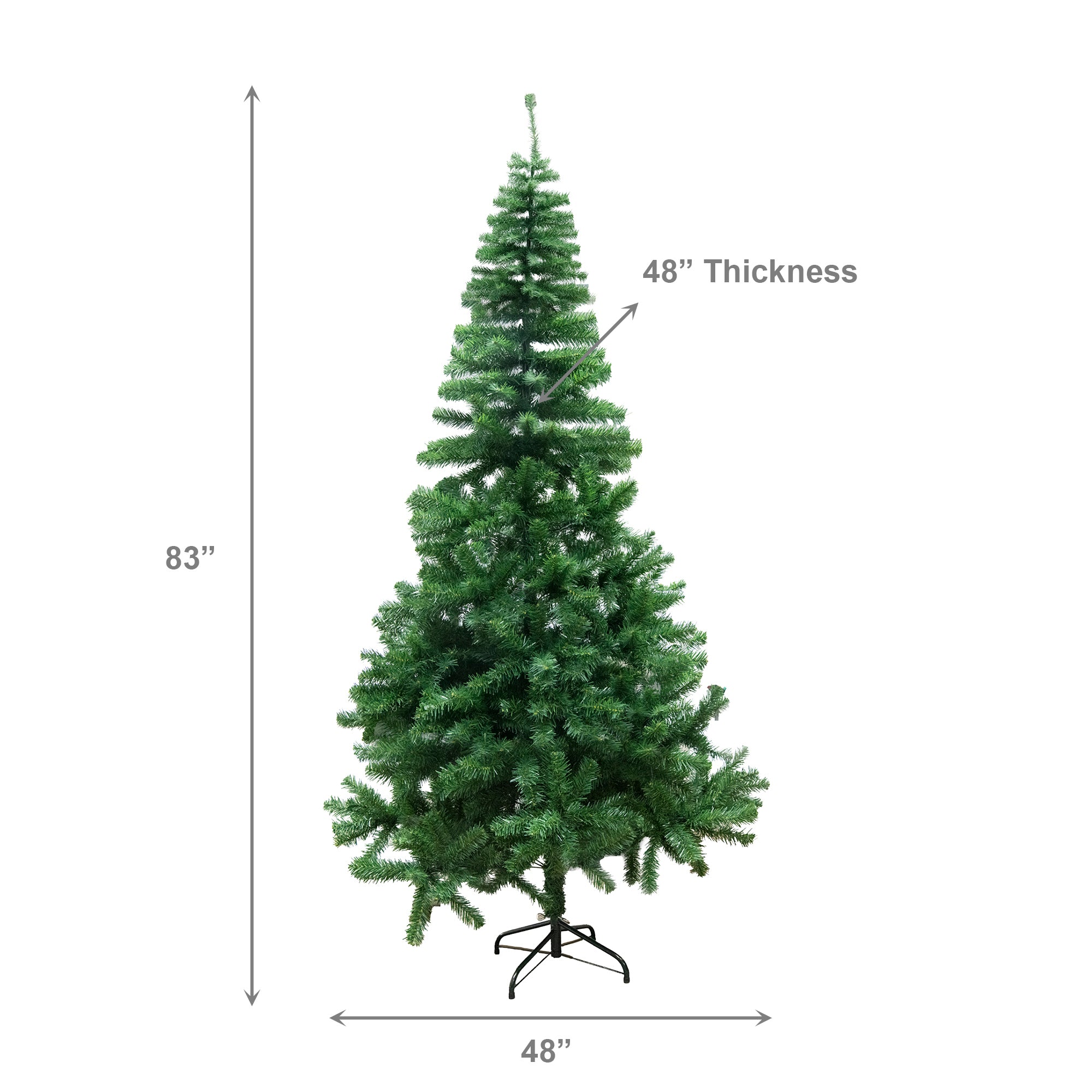 7' Evergreen Christmas Tree 1100 Tips with Metal Stand, Christmas, Holiday Decor