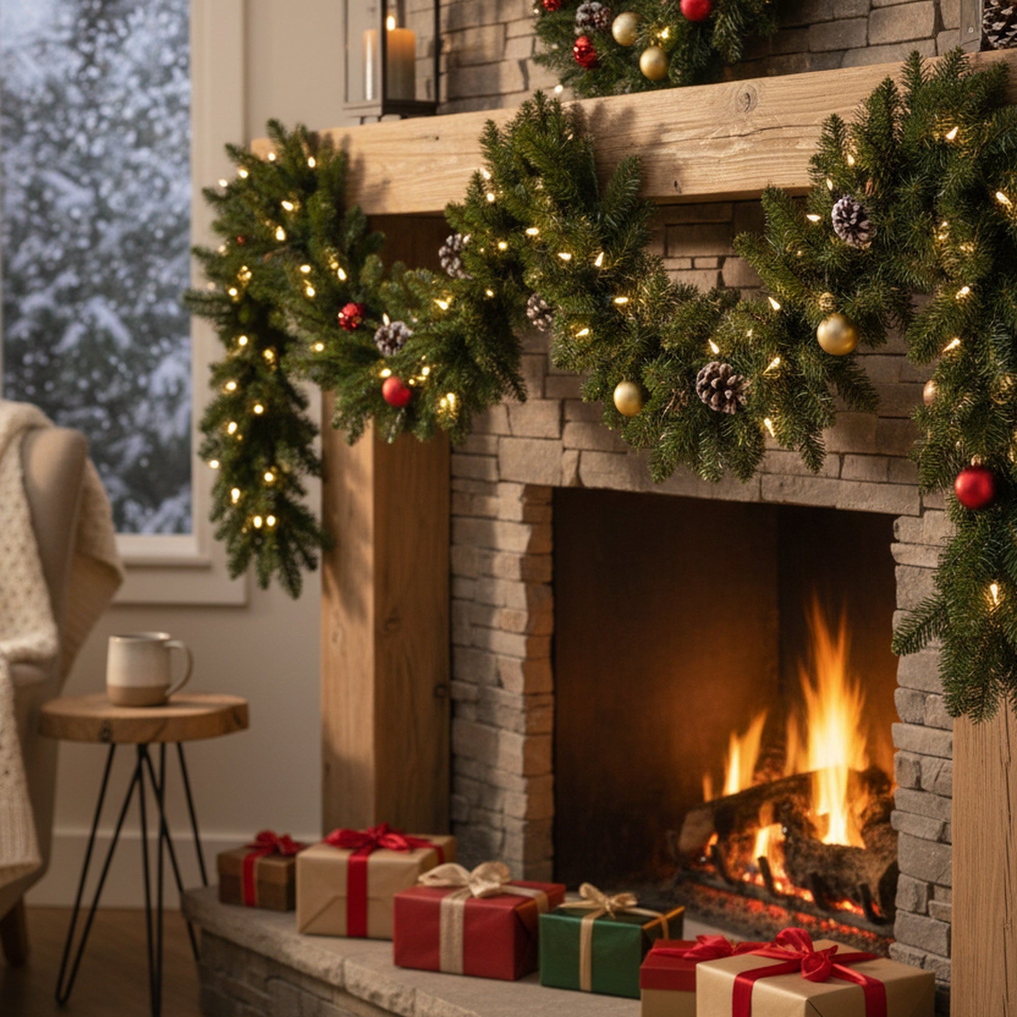 6' Evergreen Christmas Garland 180 Tips, Christmas, Garland, Holiday Decor