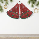 Red Christmas Bells With Balls Tinsel Ornament - Set of 6